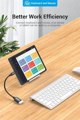 Кабель Vention USB 3.1 Type-C - OTG USB3.0 AF, 0.15 m, Black (CCVBB) [609347]