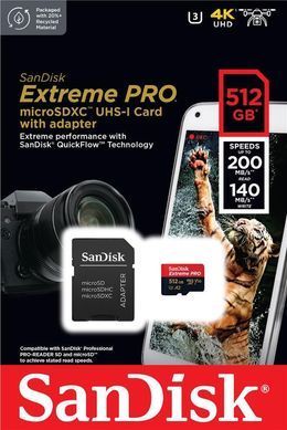 Карта пам&rsquo;яті MICRO SDXC 512GB UHS-I W/A SANDISK (SDSQXCD-512G-GN6MA) [501183]