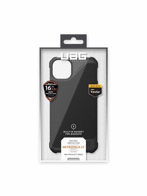 Чохол-накладка Urban Armor Gear Metropolis LT Magsafe для Apple iPhone 14 Plus/15 Plus Kevlar Black (114049113940) [601676]