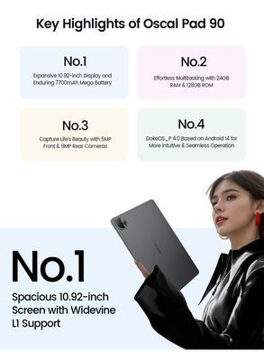 Планшет PAD90 10" 128GB OSCAL (PAD90 GREY) [503186]