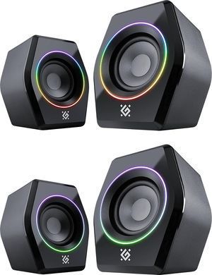Акустична система 2.0 Defender Solar 9, 10Вт, Bluetooth, RGB підсвітка, USB, чорна (65939) [405265]