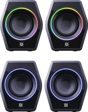 Акустична система 2.0 Defender Solar 9, 10Вт, Bluetooth, RGB підсвітка, USB, чорна (65939) [405265]