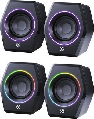 Акустична система 2.0 Defender Solar 9, 10Вт, Bluetooth, RGB підсвітка, USB, чорна (65939) [405265]