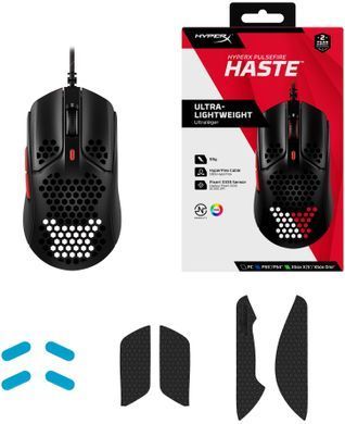 Миша HyperX Pulsefire Haste, RGB, USB-A, чорно-червоний (4P5E3AA) [14021]