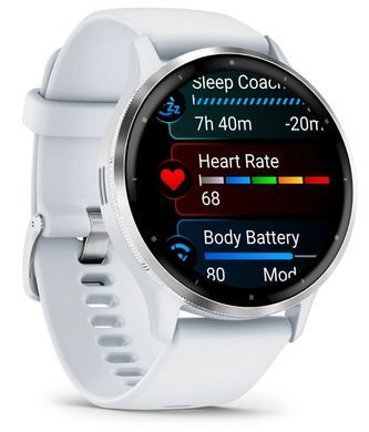 Смарт-годинник Garmin Venu 3 Silver Stainless Steel Bezel with Whitestone Case and Silicone Band (010-02784-50) [604508]