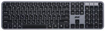 Клавіатура мембранна 2E KS240 110key, WL/BT, EN/UK, сіро-чорний (2E-KS240WG_UA) [103587]