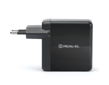 Мережевий зарядний пристрій REAL-EL CH-350 QC3.0 (2USB, 3A) Black (EL123160017) [603162]