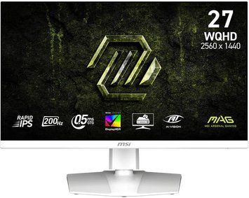 Монітор MSI 27" MAG 274QRFW-E20 2xHDMI, DP, Audio, IPS, 2560x1440, 200Hz, 0.5ms, sRGB 124%, AdaptiveSync, Pivot, HDR400, білий (9S6-3CF99T-001) [113734]