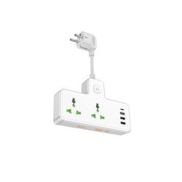 Мережевий подовжувач HOCO AC11A Voyage 2-position expansion socket(1C3A) (8.5 cm) White (6942007607063) [805476]