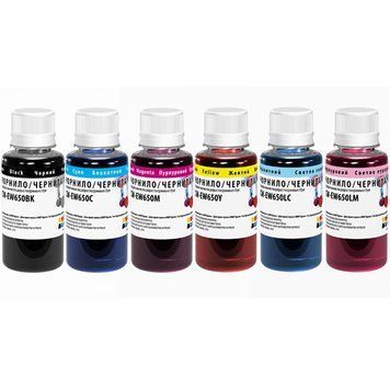 Комплект чорнил ColorWay EPSON TX650 BK/С/LC/LM/M/Y (ColorWay-EW650SET01) 6*100г (CW-EW650SET01) [617197]