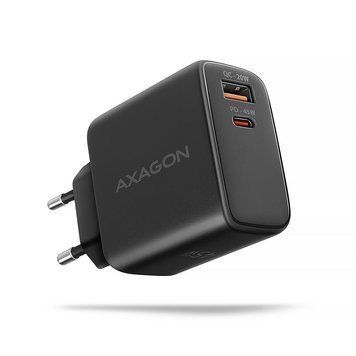 Мережевий зарядний пристрій AXAGON, QC3.0,4.0/AFC/FCP/PPS/Apple + PD type-C, 45W, Чорний (ACU-PQ45) [502998]
