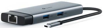 Хаб USB TP-LINK USB-A > 2xUSB3.0/1xUSB-C/1xHDMI/1xRJ-45/1xPD 100Wh (UH6120C) [110435]