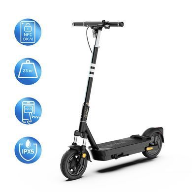 Електросамокат OKAI lack 10", 500(1000)W, 15.6Ah, 70km, 25km\h, 25%, NFC, App, 23kg (ES40-B) [800004]