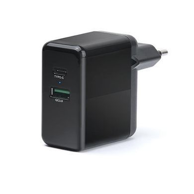 Мережевий зарядний пристрій REAL-EL CH-350 QC3.0 (2USB, 3A) Black (EL123160017) [603162]