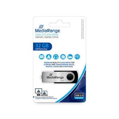Флеш-накопичувач USB2.0 32GB MediaRange Black/Silver (MR911) [607306]