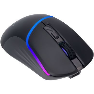 Мишка XTRIKE ME GW-322, ігрова, бездротова Bluetooth+2.4G, 3200dpi., 6кн., LED град.7кольорів, чорна (GW-322BK) [403803]