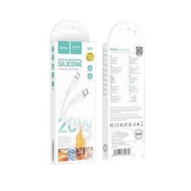 Кабель HOCO X97 Crystal color silicone charging data cable iP white (6931474799791) [805444]