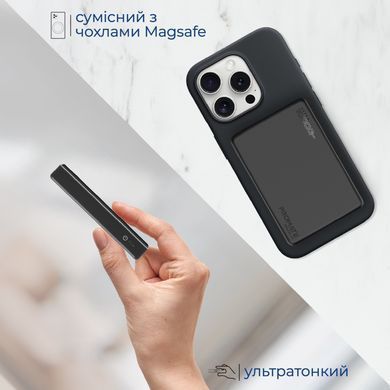 Універсальна мобільна батарея Promate Blade-10 MagSafe 10000mAh 20W Black (blade-10.black) [603523]