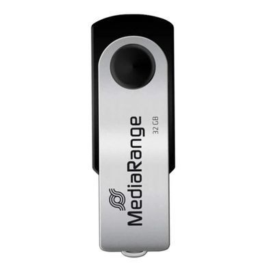 Флеш-накопичувач USB2.0 32GB MediaRange Black/Silver (MR911) [607306]