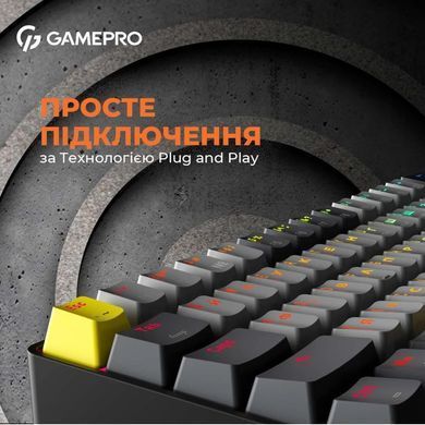 Клавіатура бездротова GamePro Outemu Red Switch Hot-Swap RGB Black (MK130G Pro) [615502]