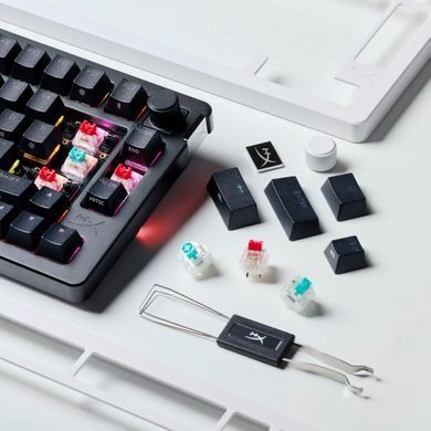 Клавіатура механічна HyperX Alloy Rise 75key, Red, USB-A/WL/BT, EN/UA, RGB, чорний (91Y91AA) [103637]