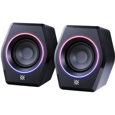 Акустична система 2.0 Defender Solar 9, 10Вт, Bluetooth, RGB підсвітка, USB, чорна (65939) [405265]
