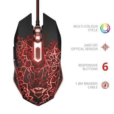 Миша Trust GXT105 IZZA, USB-A, Чорний (24618_TRUST) [103994]