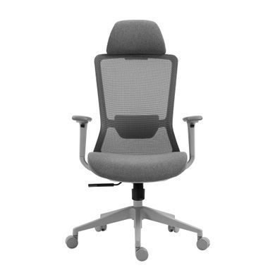 Крісло 2E OFFICE OC150, тканина, 4D-підлокітники, підголівник, сірий (2E-OC150-GREY) [115297]