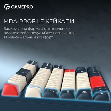 Клавіатура бездротова GamePro Asgard Ragnar Keychron Super Red Switch Blue (MK285BL) [616003]