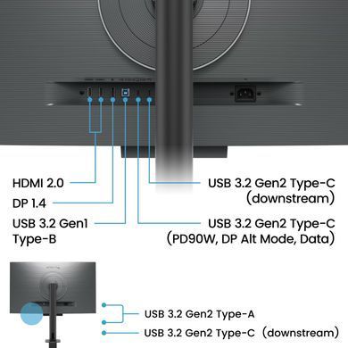 Монітор TFT 31.5" BenQ RD320UA, 4K, IPS, 2xHDMI, DP, USB-C, Pivot, колонки, сірий (9H.LMTLA.TBE) [403636]