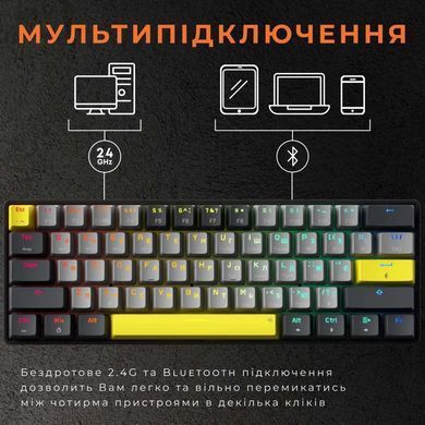 Клавіатура бездротова GamePro Outemu Red Switch Hot-Swap RGB Black (MK130G Pro) [615502]