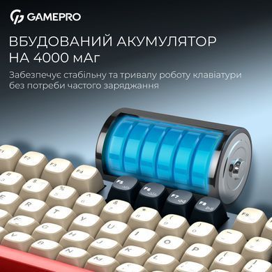 Клавіатура бездротова GamePro Asgard Ragnar Keychron Super Red Switch Blue (MK285BL) [616003]