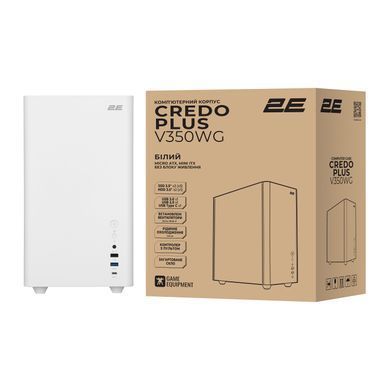 Корпус 2E Credo Plus V350WG без БЖ, 1xUSB3.0, 1х USB 2.0, 1xUSB Type-C, 3x120мм, VGA 350мм, LCS ready, TG Side Panel, mATX, білий (2E-V350WG) [111682]