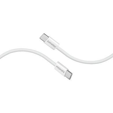 Кабель Promate USB Type-C - USB Type-C (M/M), 3A, 60W, 2 м, White (ecoline-cc200.white) [604376]