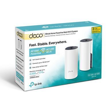 Система WiFi-Mesh TP-LINK Deco P9 AC1200, 2xGE LAN/WAN, 2мод, Powerline AV1000 (DECO-P9-2-PACK) [104465]