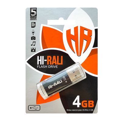 Флеш-накопичувач USB 4GB Hi-Rali Rocket Series Black (HI-4GBVCBK) [607118]