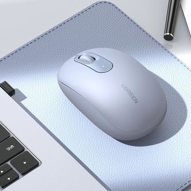 Мишка UGREEN 2.4GHz MU105, бездротова, 2400dpi., 3кн., Світло-синя (90671) [401300]