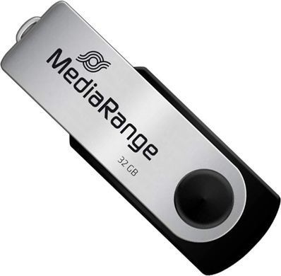Флеш-накопичувач USB2.0 32GB MediaRange Black/Silver (MR911) [607306]