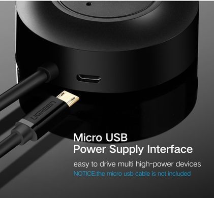 Хаб USB 2.0 -> 4xUSB 2.0 1м passive, Black CR106 Ugreen (20277) [404067]