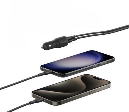 Зарядний пристрій автомобільний Belkin 42Вт USB-A/USB-C PD PPS, чорний (CCB005BTBK) [18652]