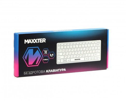 Клавiатура бездротова Maxxter Silver (KBW-C01S-UA) [606083]