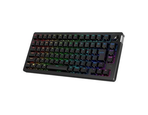 Клавіатура механічна HyperX Alloy Rise 75key, Red, USB-A/WL/BT, EN/UA, RGB, чорний (91Y91AA) [103637]