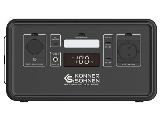 Портативна електростанція Konner&Sohnen KS 500PS, 500Вт, 448Вт&middot;год, LifePo4, 230В, Bluetooth, 4.9кг (KS500PS) [112562]