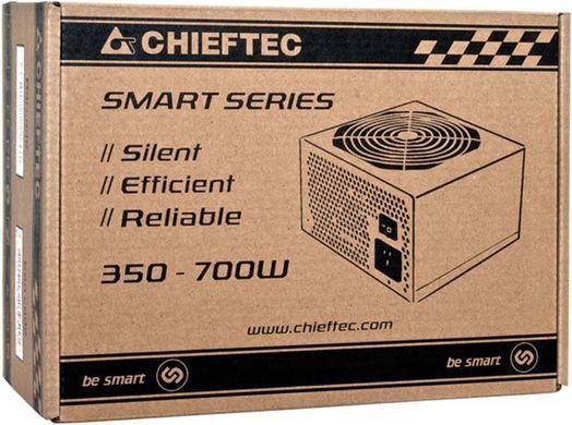 Блок живлення CHIEFTEC Smart (500W), >85%, 120мм, 1xMB 24pin(20+4), 1xCPU 8pin(4+4), 2xMolex, 3xSATA, 1xPCIe 8pin(6+2) (GPS-500A8) [110793]