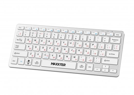 Клавiатура бездротова Maxxter Silver (KBW-C01S-UA) [606083]