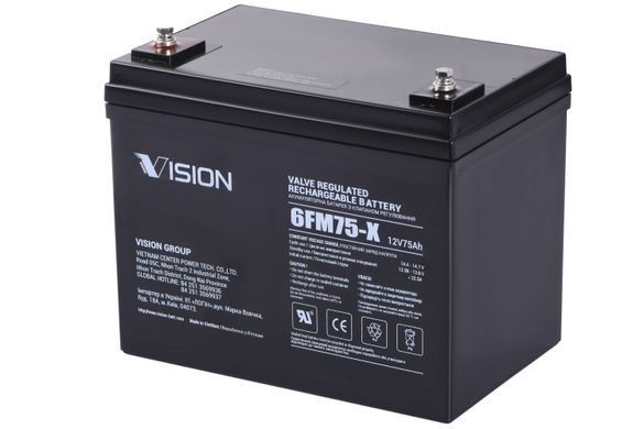 Акумуляторна батарея Vision FM, 12В, 75А&bull;год, AGM (6FM75-X) [112561]