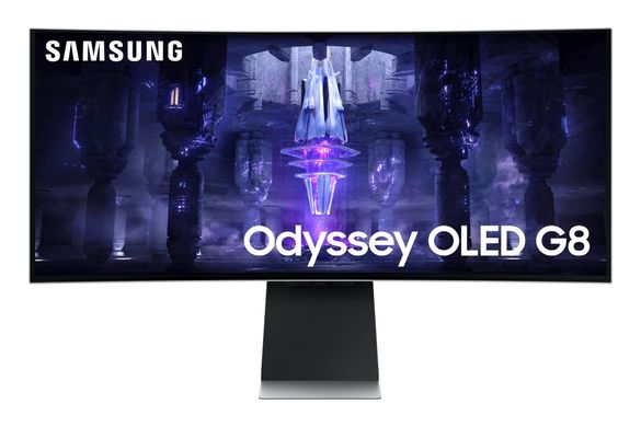 Samsung Монітор 34" Odyssey OLED G8 G85SB microHDMI, miniDP, USB-C, VA, 3440x1440, 21:9, 175Hz, 0.03ms, CURVED (LS34BG850SIXUA)