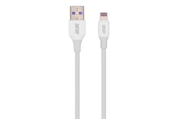 Кабель USB-A > Lightning заряджання/синхронізації 2E 1м, Glow, білий (2E-CCAL-WH) [111734]