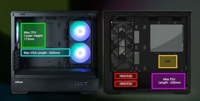 Корпус Zalman P30 Black V2 без БЖ (P30BLACKV2) [608827]