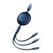 Кабель Baseus Bright Mirror 2 Series Retractable 3-in-1 Fast Charging Data Cable USB to M+L+C 3.5A 1.1m Blue (CAMJ010003) [802615], фото 3